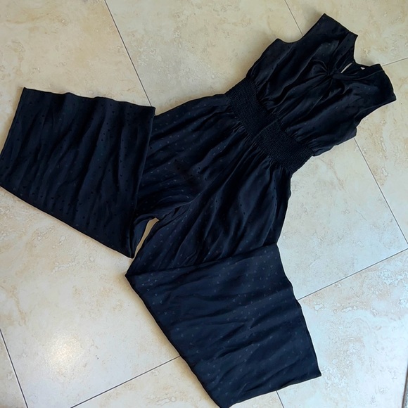 Rebecca Taylor Black 2 side Pockets Jumpsuit 100% Silk